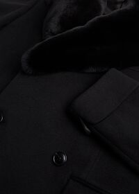 Paul Stuart Cashmere Double Breasted Overcoat with Rabbit Fur Collar, thumbnail 4