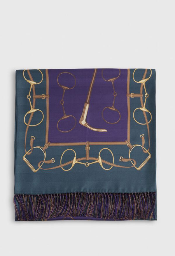 Paul Stuart Printed Equestrian Silk Scarf, image 2