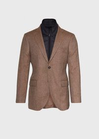 Paul Stuart Cashmere Tan Melange Vest Jacket, thumbnail 1
