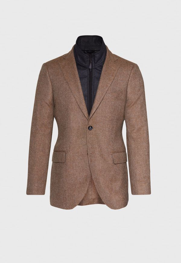 Paul Stuart Cashmere Tan Melange Vest Jacket, image 1