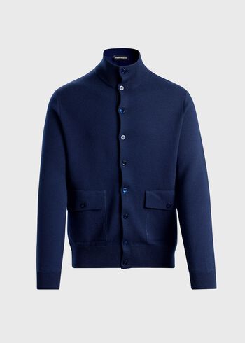 Paul Stuart Merino Wool Blouson Cardigan