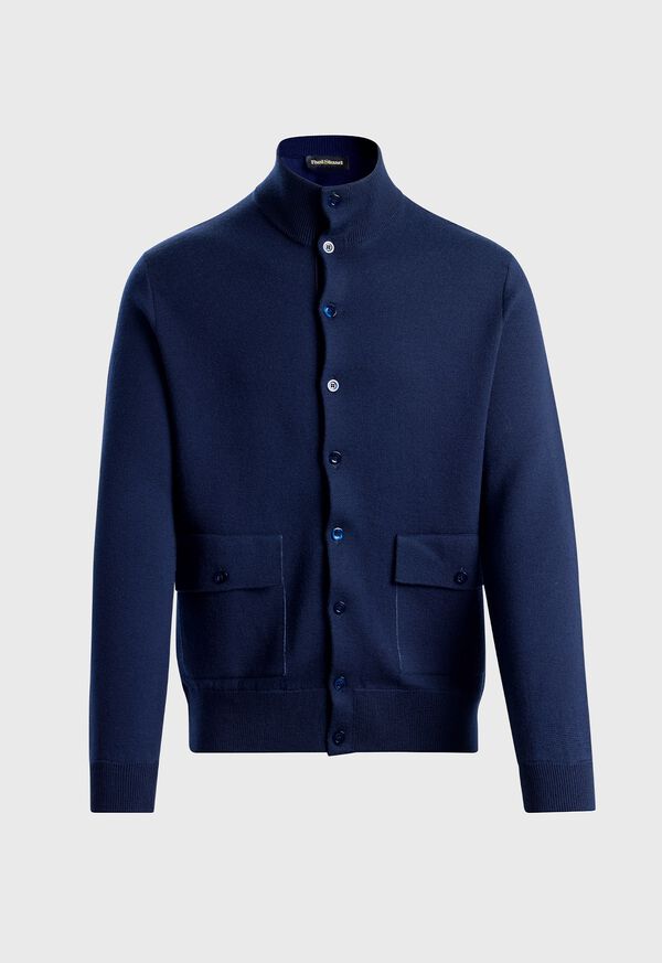 Paul Stuart Merino Wool Blouson Cardigan, image 1