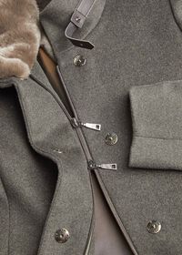 Paul Stuart Wool Coat with Rex Rabbit Collar, thumbnail 6