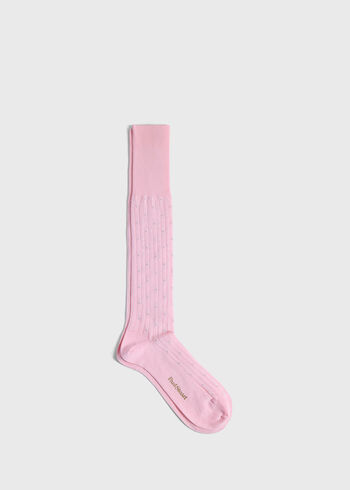 Paul Stuart Ribbed Cotton Dot Dress Sock
