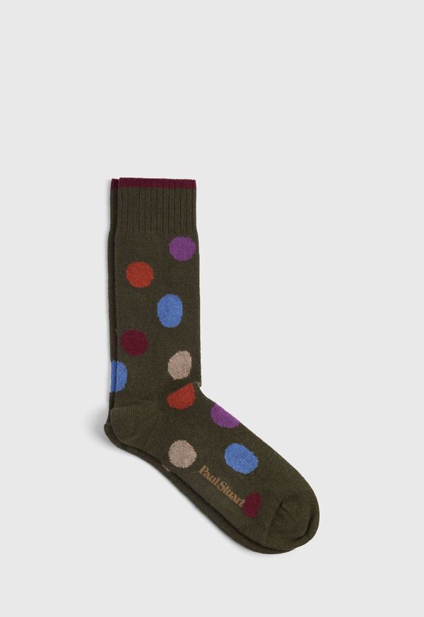 Paul Stuart Cashmere Blend Multi Color Dot Sock, image 1