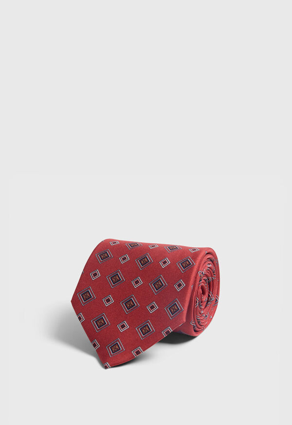 Paul Stuart Printed Silk Square Medallion Tie, image 1