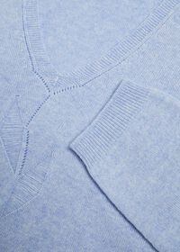 Paul Stuart Center Floral Embroidery V-Neck Sweater, thumbnail 2