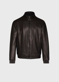 Paul Stuart Leather Bomber Jacket, thumbnail 1