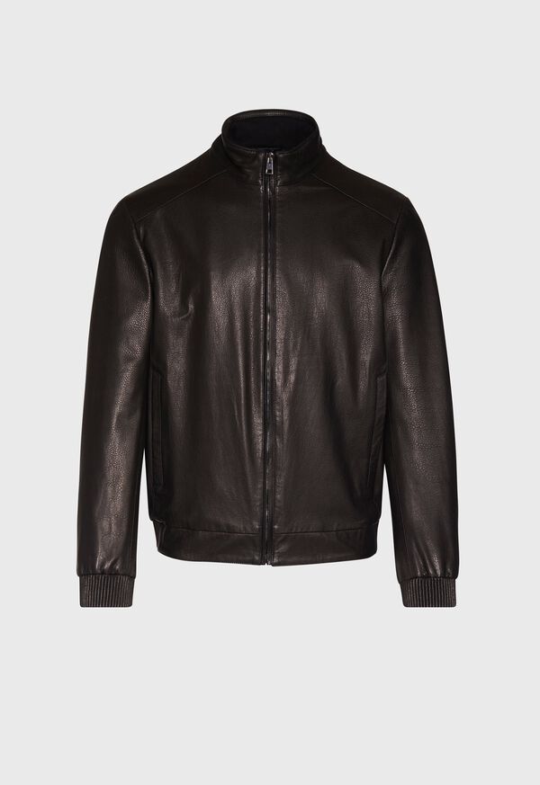 Paul Stuart Leather Bomber Jacket, image 1