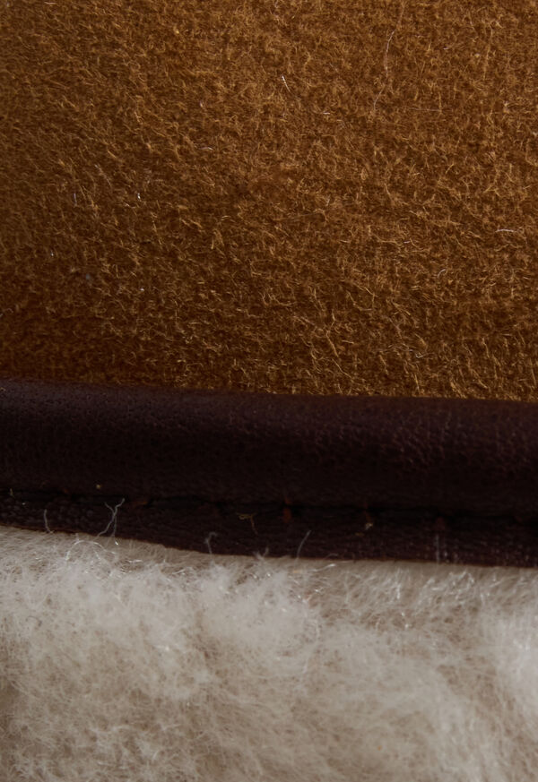 Paul Stuart Sheepskin Hat with Leather Trim, image 3