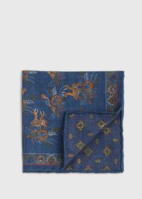 Paul Stuart Deer & Bird Print Pocket Square, thumbnail 1