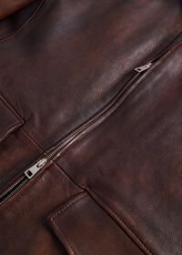 Paul Stuart Distressed Leather Zip Up Jacket, thumbnail 4