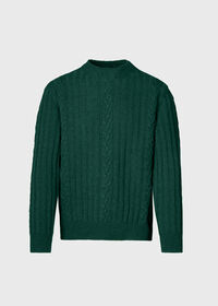 Paul Stuart Wool Cable and Rib Crewneck Sweater, thumbnail 1