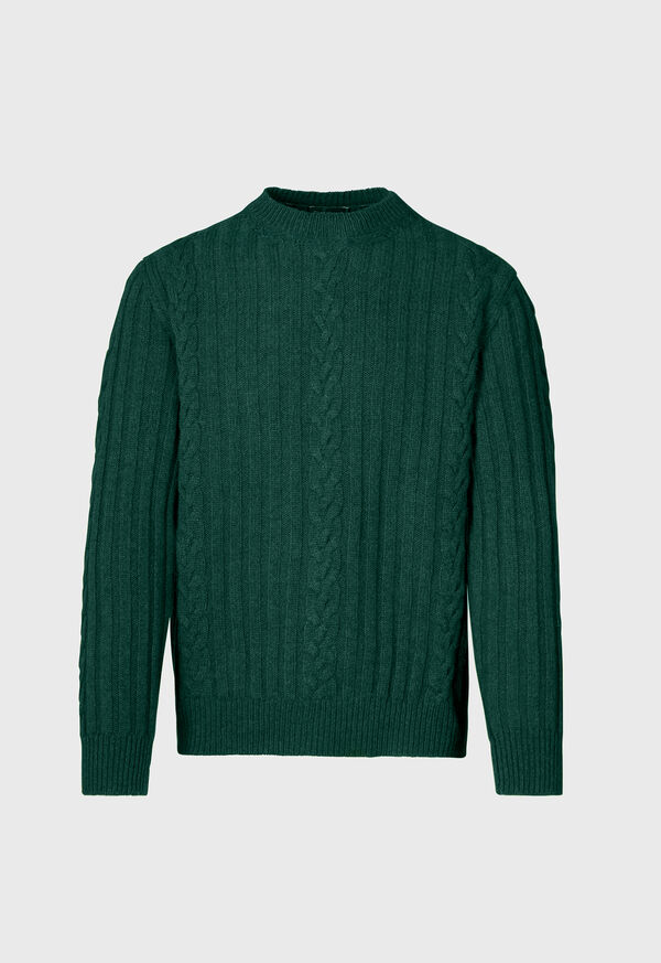 Paul Stuart Wool Cable and Rib Crewneck Sweater, image 1