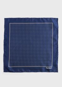 Paul Stuart Silk Twill Dot Print Pocket Square, thumbnail 2