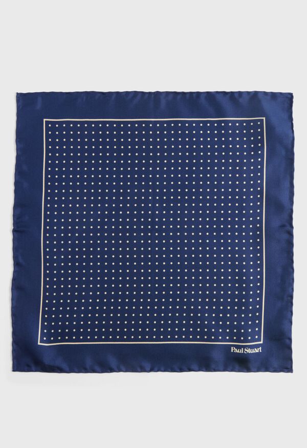 Paul Stuart Silk Twill Dot Print Pocket Square, image 2