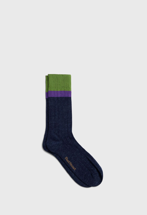 Paul Stuart Cotton Denim Melange Sport Sock, image 1