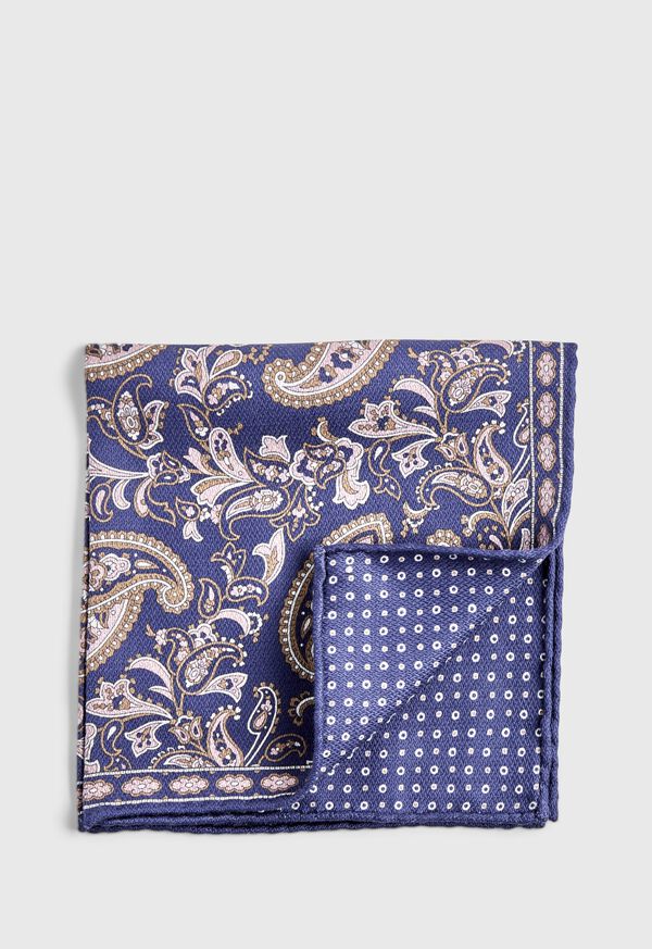 Paul Stuart Reversible Paisley Pocket Square, image 1