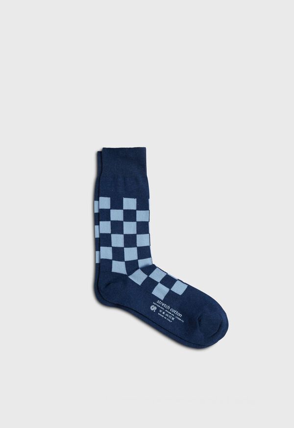 Paul Stuart Cotton Checkerboard Sock, image 1