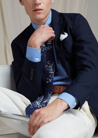 Paul Stuart White Cotton Pocket Square, thumbnail 2