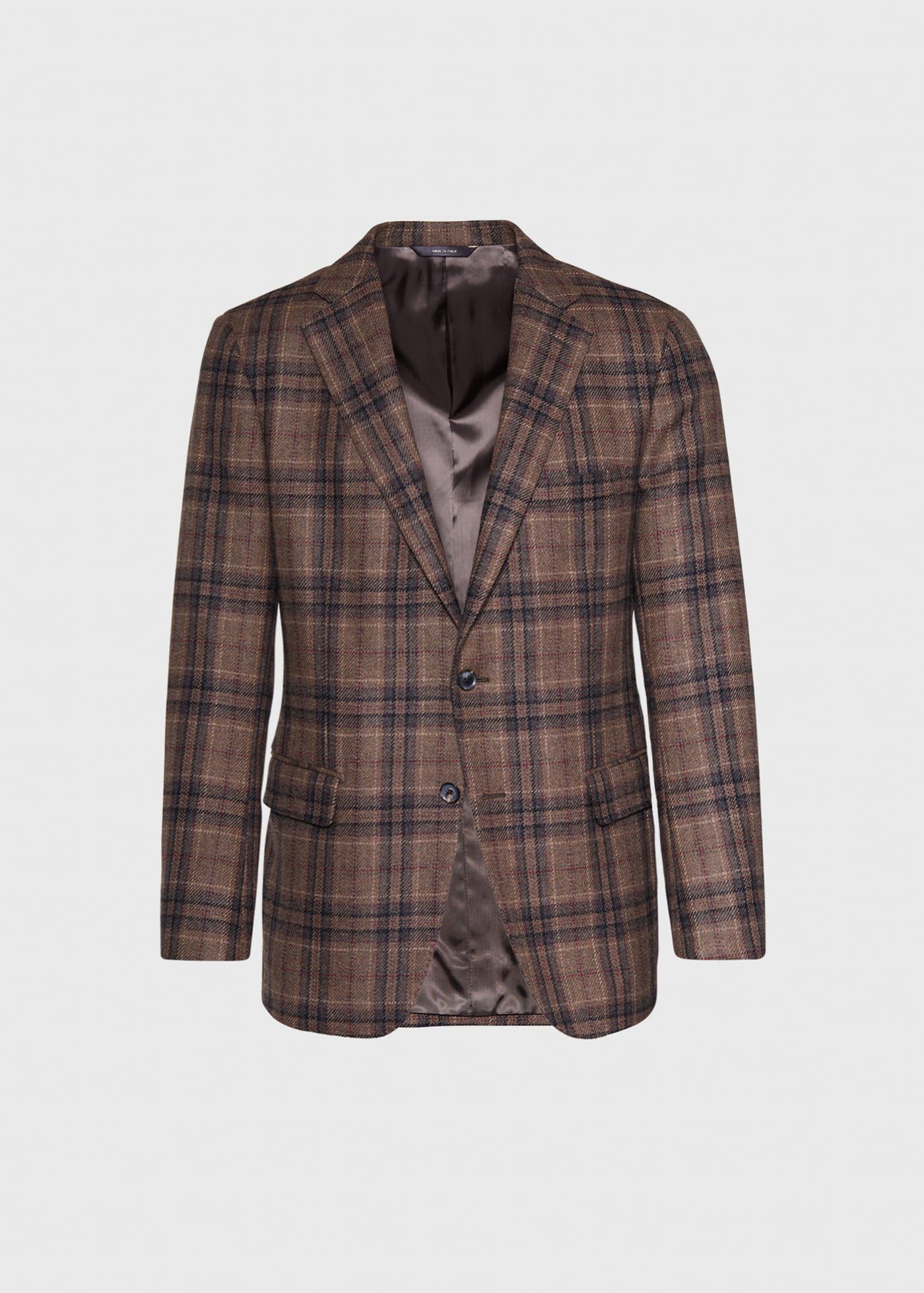 Brown Plaid Wool Sport Jacket