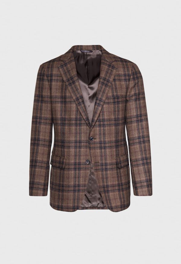 Paul Stuart Brown Plaid Wool Sport Jacket, image 1