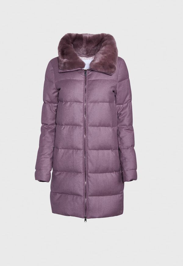 Paul Stuart Zip Puffer Coat with Fur Trim, image 1