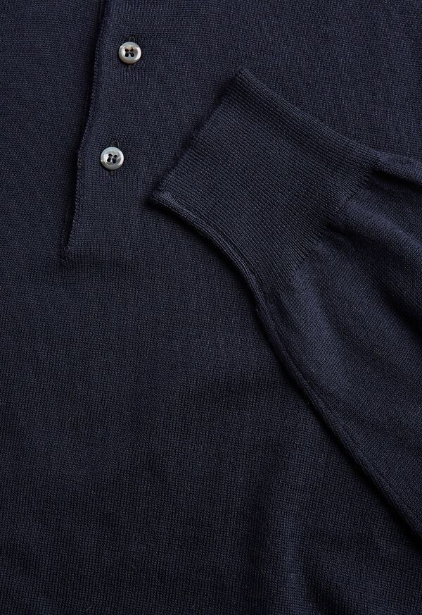 Long Sleeve Merino Wool Polo Shirt