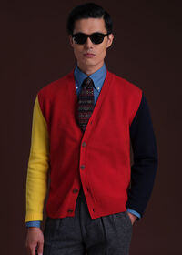 Paul Stuart Wool Colorblock Cardigan, thumbnail 2
