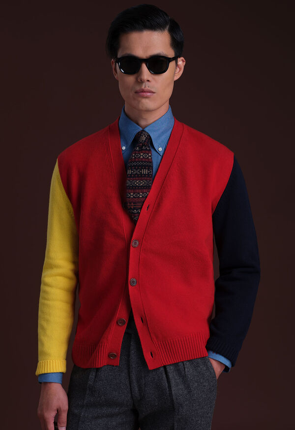 Paul Stuart Wool Colorblock Cardigan, image 2