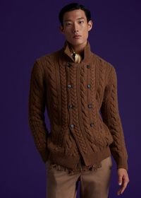 Paul Stuart Cashmere Cable Double Breasted Cardigan, thumbnail 2