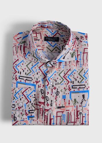 Paul Stuart Printed Linen Sport Shirt