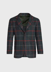Paul Stuart Olive Cashmere Windowpane Blazer, thumbnail 1