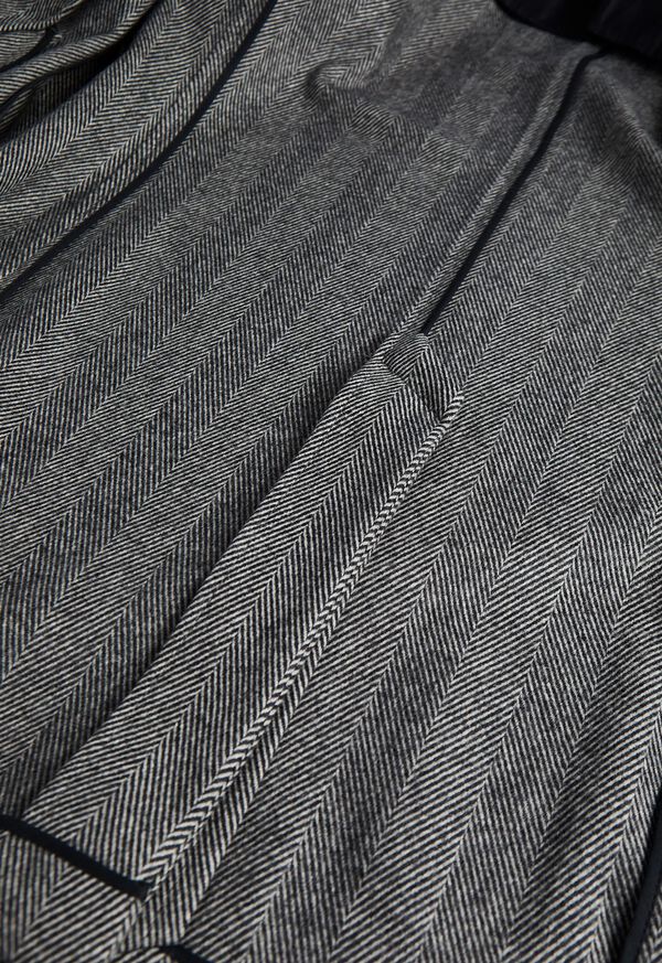 Paul Stuart Black and White Herringbone Coat, image 4