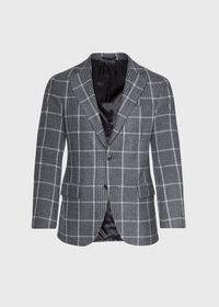 Paul Stuart Grey Plaid Wool Jacket, thumbnail 1