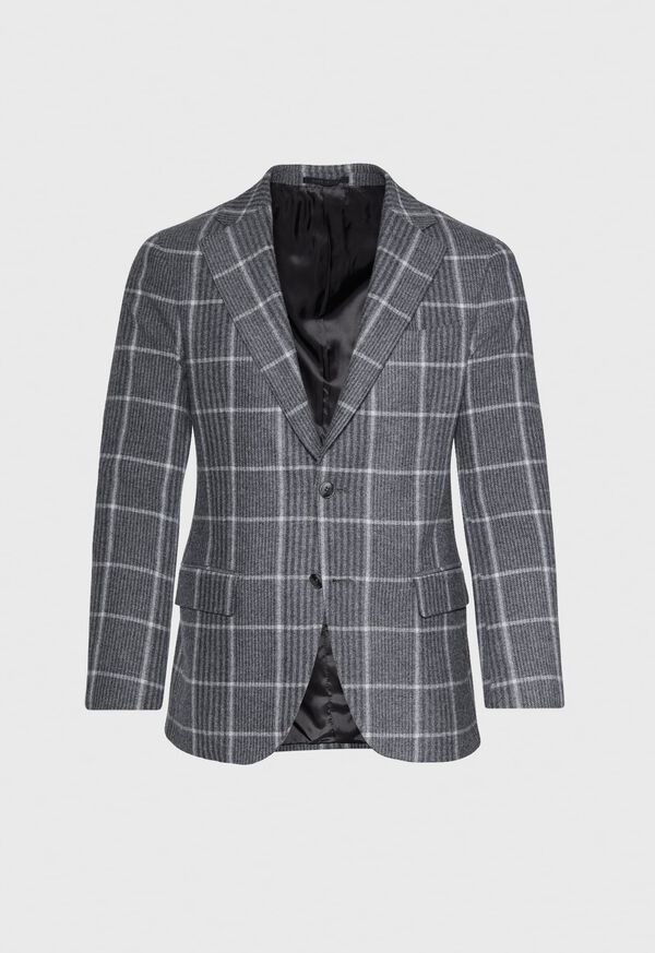 Paul Stuart Grey Plaid Wool Jacket, image 1