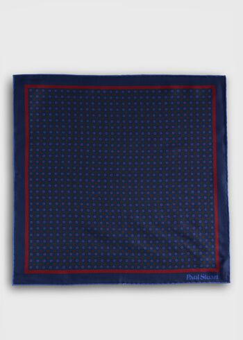 Paul Stuart Micro Medallion Print Pocket Square
