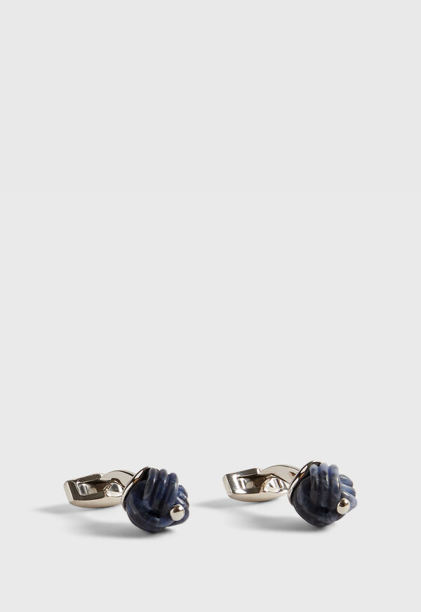Paul Stuart Sterling Silver with Sodalite Carved Knot Cufflinks, image 1