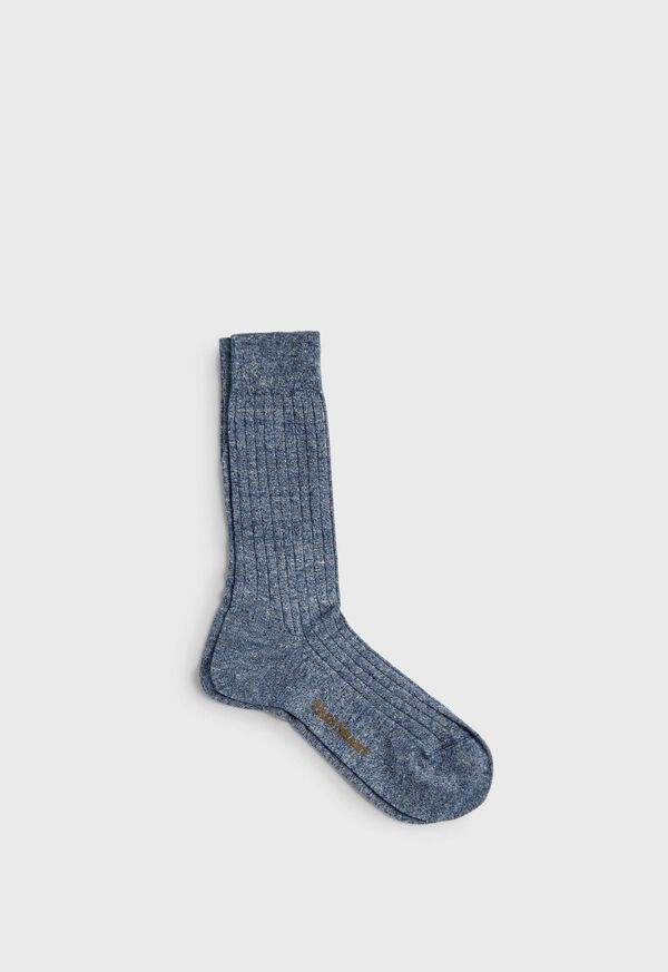 Paul Stuart Linen & Cotton Blend Melange Ribbed Sock, image 2