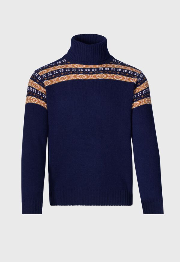 Paul Stuart Wool Fair Isle Turtleneck Sweater, image 1