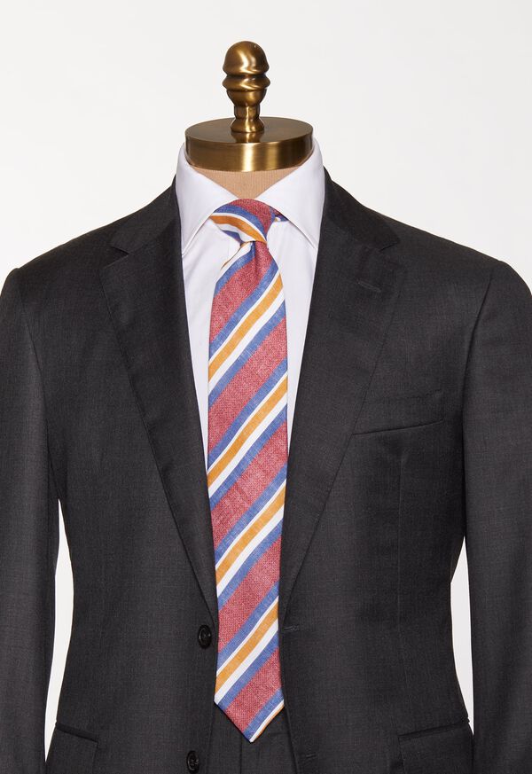 Paul Stuart Printed Linen Stripe Tie, image 2