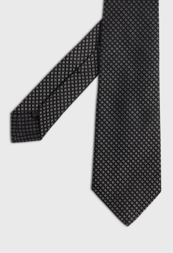 Paul Stuart Woven Silk Black & White Square Tie, image 1