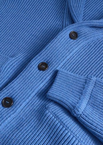 Paul Stuart Shawl Collar Ribbed Cardigan