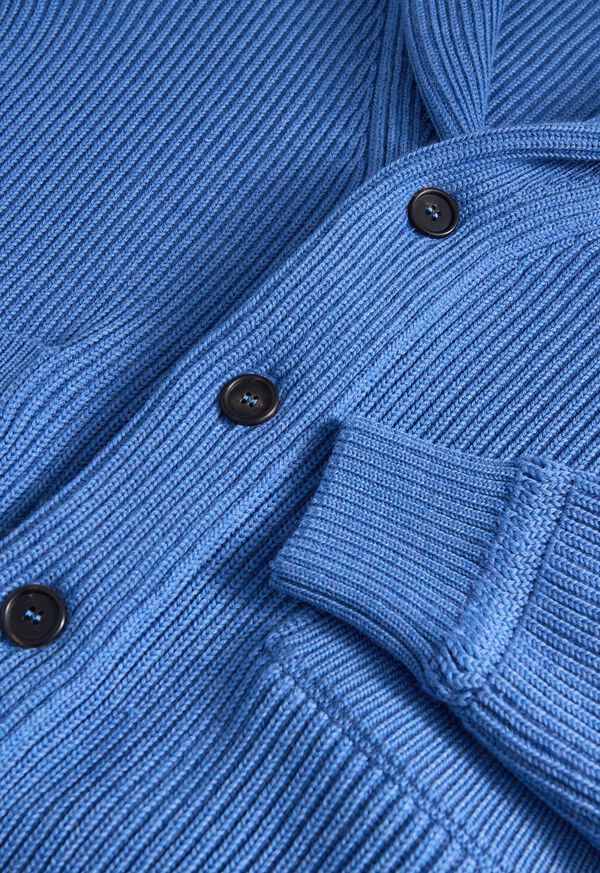 Paul Stuart Shawl Collar Ribbed Cardigan, image 2