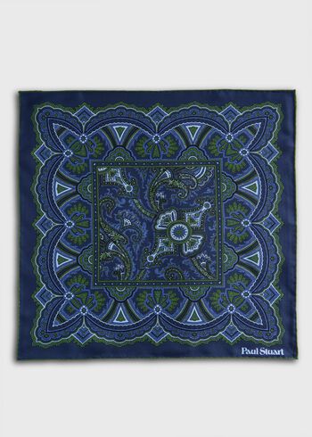 Paul Stuart Micro Paisley Print Pocket Square
