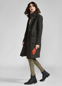 Paul Stuart Wool Coat with Rex Rabbit Collar, thumbnail 3