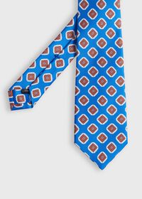Paul Stuart Printed Silk Large Square Medallion Tie, thumbnail 1