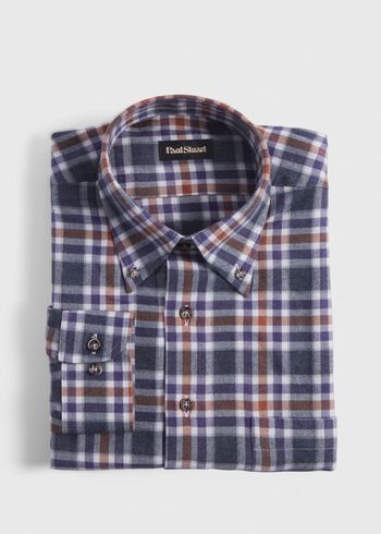 Paul Stuart Flannel Plaid Sport Shirt