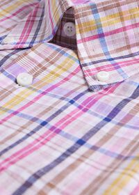 Paul Stuart Linen Multicolor Plaid Sport Shirt, thumbnail 2