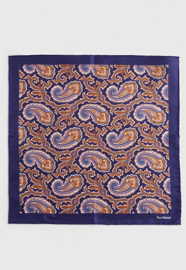 Paul Stuart Printed Silk Paisley Pocket Square, image 2